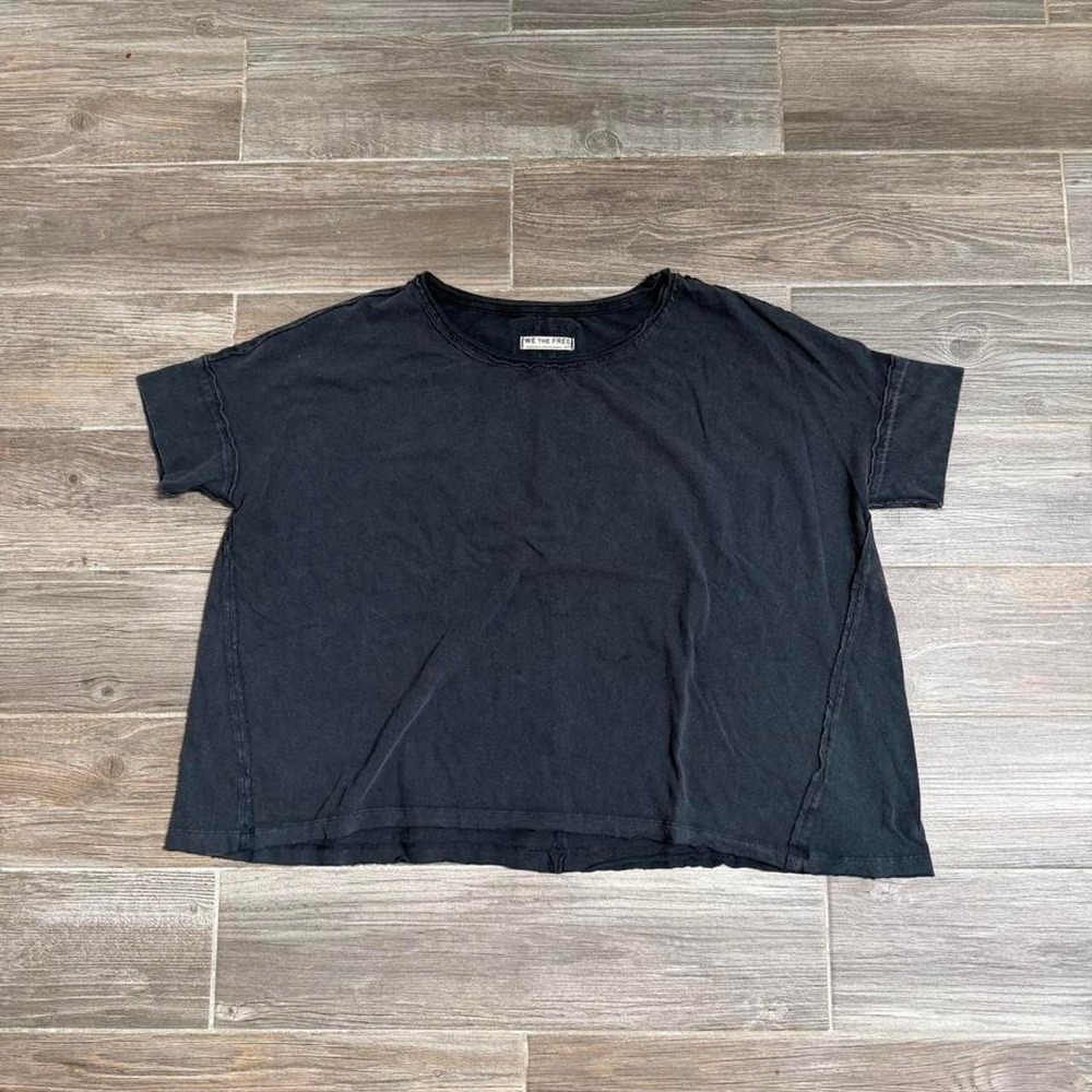 Free People black oversized tee size S